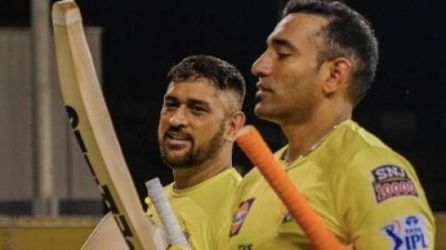 IPL 2023: Dhoni shows his "Multiverse" as he rolls his arm during CSK's training session Image