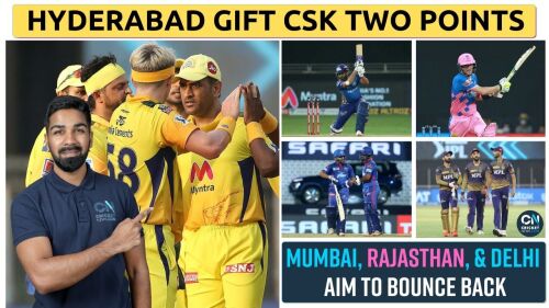 Hyderabad’s MISTAKES gift CHENNAI two points | MI v RR Preview + DC v KKR Preview | IPL 2021 Image